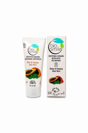 Bio Smile Organik Beyazlatıcı Diş Macunu Nane&Papaya&Aloe Vera  75 ml 